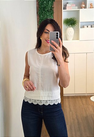 Regata renda barra off white