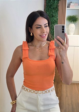 Regata laço alça laranja