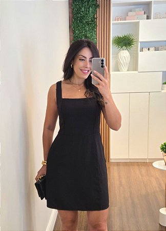 Vestido amarração preto