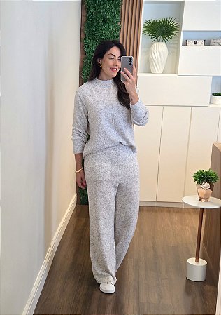 Conjunto Tricô Fio Mousse Mescla