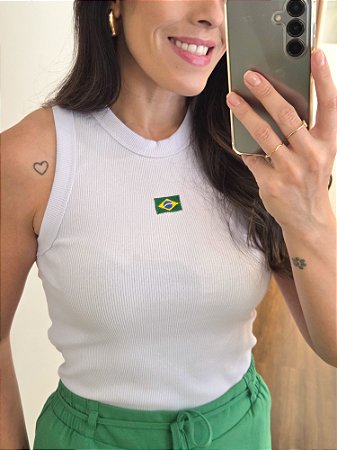 Regata Brasil Canelada Branca