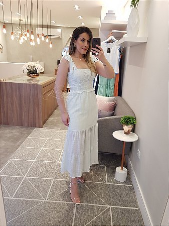 Vestido longuete com lastex - LeTissú Boutique de Roupas Femininas