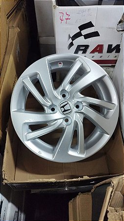 Jogo roda Honda Fit 15x6. Aro 50. Of set 4x100. Furacão Prata brilhante