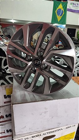 Jogo de Roda Hyundai HB20 Aro 15 4x100 Grafite Brilhante Diamantada Seminova