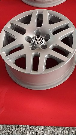 Jogo roda Volkswagem Polo Aro 15 5x100 Prata brilhante Semi nova