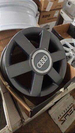 Jogo roda Audi Aro 16 5x110 5x112 Grafite brilhante Semi nova
