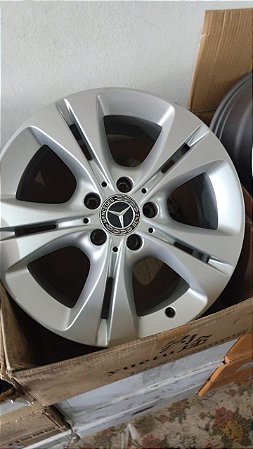 Jogo de Rodas Mercedes C180 Aro 17 5x112 cor Prata brilhante e Seminovas