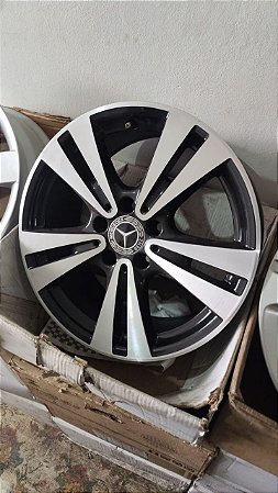 Jogo roda Mercedes Aro 17 5x112 Preta brilhante diamantada Semi novas