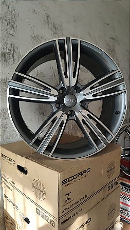 Jogo roda Audi Aro 19 5x112 Grafite brilhante diamantada Novas
