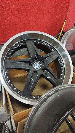 Jogo roda foose Aro 22 5x120 Preta brilhante diamantada Semi nova
