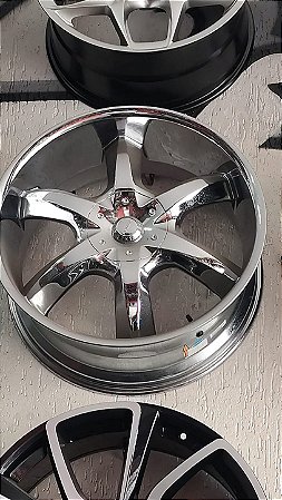 Jogo roda Akuza A22 6x139 Cromadas Semi novas