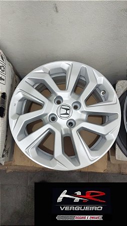 Rodas Honda Fit Aro 15 4x100 Prata Brilhante Seminova