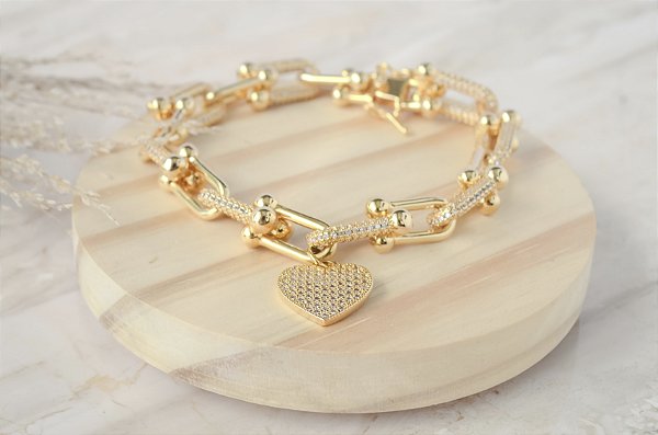 PULSEIRA ELOS CRAVEJADA  GOLD