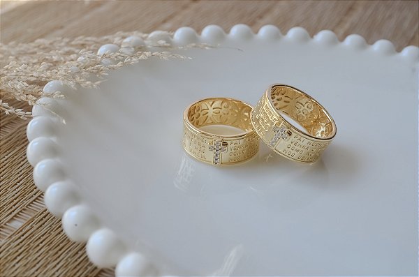 ANEL ORAÇÃO PAI NOSSO COM ZIRCONIA