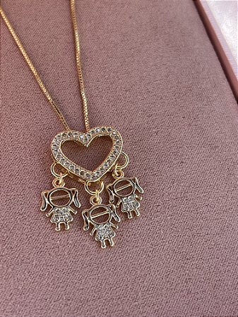 COLAR MÃE DE TRÊS MENINAS