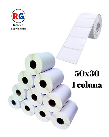 Etiqueta Adesiva Térmica 50x30 1 Coluna - 5 Milheiros