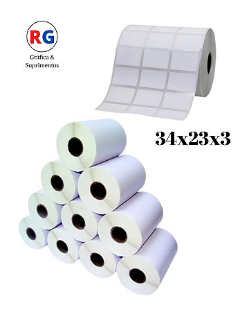 Etiqueta Adesiva Térmica 34x23x3 - 5 Milheiros