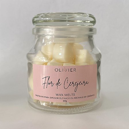 Wax Melts Pastilhas Perfumadas Flor de Cerejeira Embalagem Vidro 60g