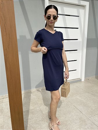 Vestido Amamentação Camila - Marinho