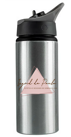Squeeze em Alumínio Bico Retrátil 600ml Personalizado - Cor Alumínio