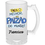 Caneca de Vidro Chopp Jateada Personalizada 475 ml