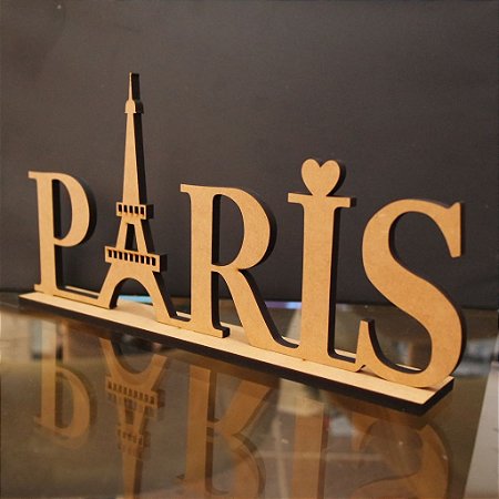 Nomes PARIS com base em MDF 6mm Cortado a Laser - Tamanhos disponibilizados na opção do anúncio