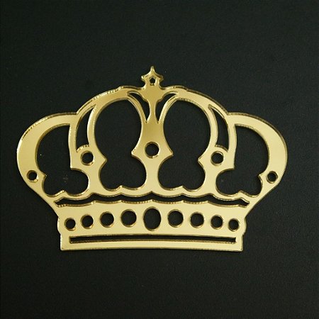 Coroa em Acrílico Espelhado Dourado - Tamanhos disponibilizados na opção do anúncio