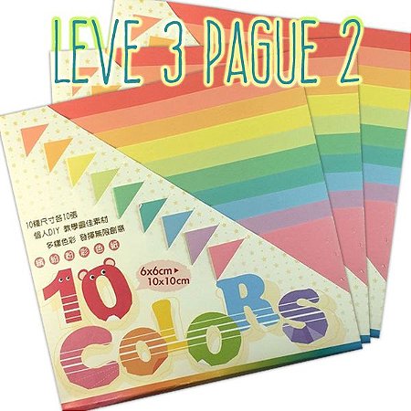 Papéis de Origami 10 Tamanhos Tons Pastéis GT4003 (100fls) - Leve 3 Pague 2