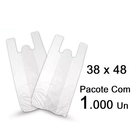 Sacolas Branca Fina 38x48 (Pad. Padaria) c/ 1.000 Unidades