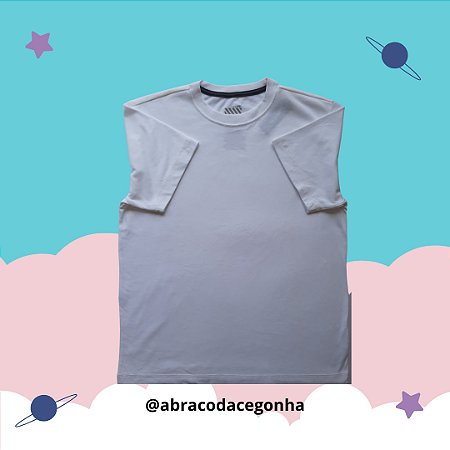Camiseta Poliéster branca com Manga pink Infantil