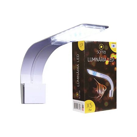 Soma Luminária X5 Branca 8W (Luz Branca e Azul) Bivolt