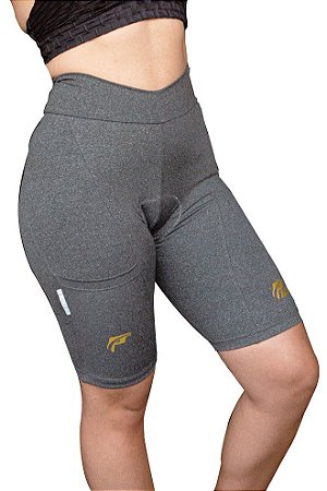 Bermuda Ciclismo Bike Mescla feminino Forro Gel c/ Bolso Pazani Sports