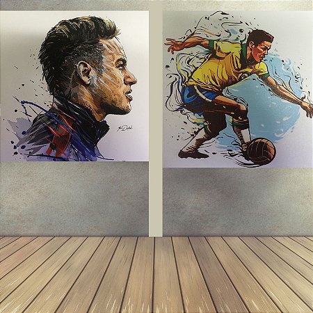 Tela Canvas Jogador de futebol  - Sem Moldura -  39,5x39,5cm