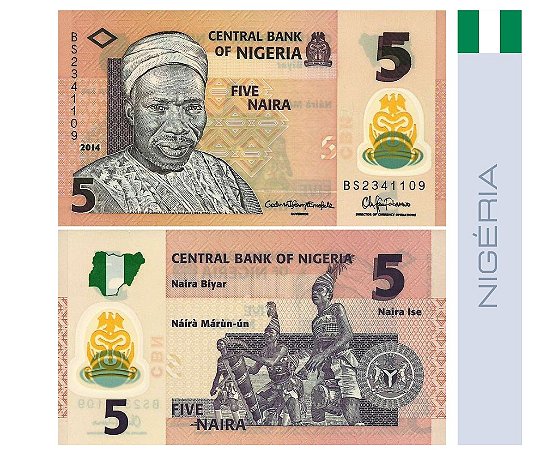 Nigéria 5 Naira 2013 Polímero - FE