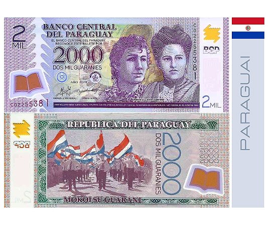 Paraguai 2.000 Guaranis Polímero - FE