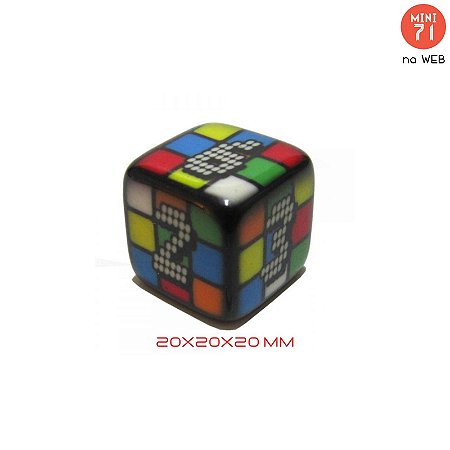 Dado temático colecionável cubo colorido 6 lados numérico 20mm