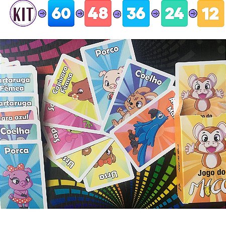 Kit Jogo de cartas baralho do mico
