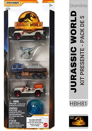 Miniatura Matchbox - Pack de 5 - Jurassic World Dominion - HBH81 | Escala 1:64