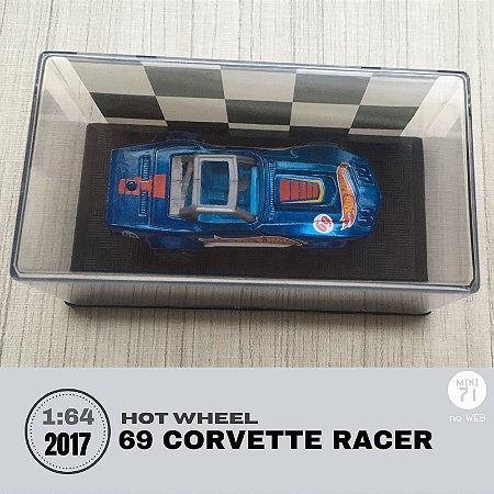 Hot Wheels - 69 Corvette Racer - DWH81 escala 1:64 com caixa acrílica