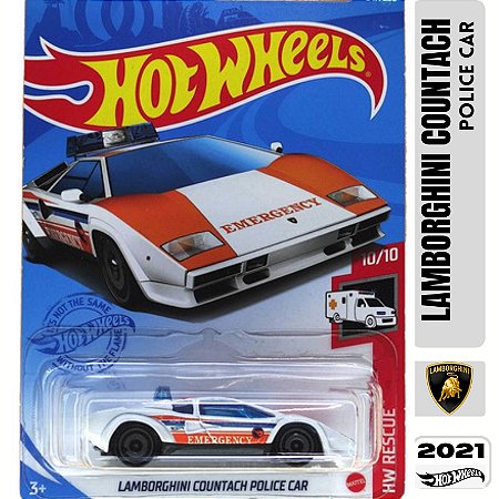 Hot Wheels - Lamborghini Countach Police Car - GTC86 - T-Hunt | 1/64