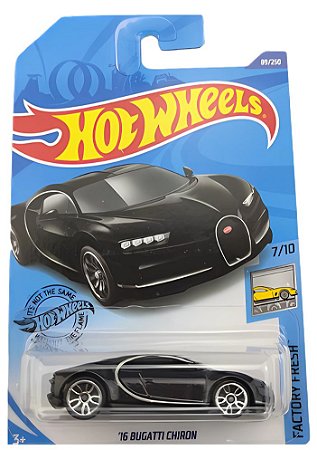 Hot Wheels - 16 Bugatti Chiron - GHC02 (Preto) | Escala 1/64