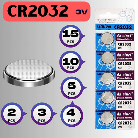 Bateria CR2032 3v - para computadores e eletrônicos