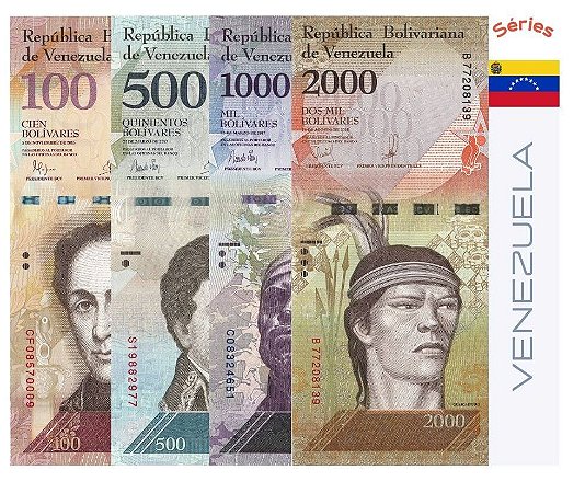 Séries de 4 Venezuela Bolivar Fuerte 100-500-1000-2000- FE