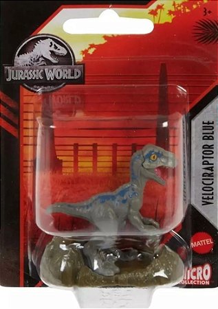 Micro Dinossauros Jurassic World Velociraptor Blue Mattel