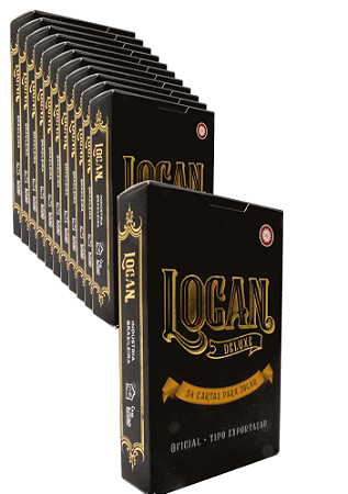 Baralho Logan Deluxe 100% Cartão Texturizado Caixa com 12 Vermelho