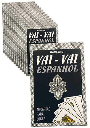 Baralho Vai - Vai Espanhol Cartas em Papelão Caixa com 12 Azul