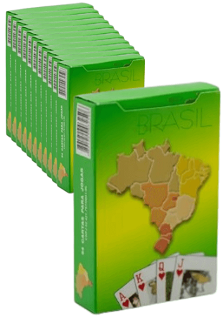 Baralho Brasil 100% Papel Cartão Especial Caixa com 12