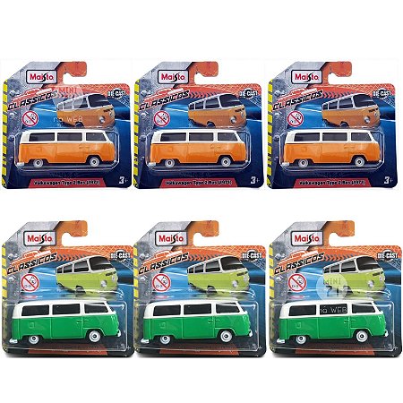 Kit c/6 miniaturas VW Kombi 1/64 Maisto