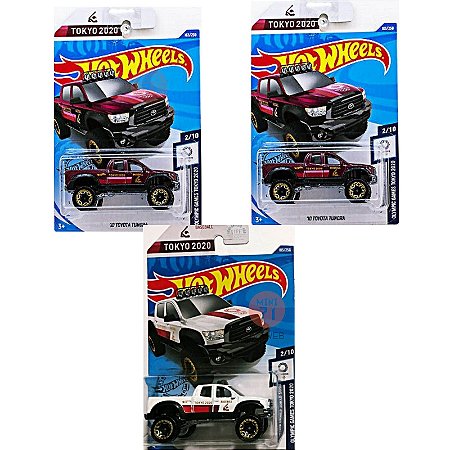 Kit c/3 miniaturas 10 Toyota Tundra 1/64 Hot Wheels