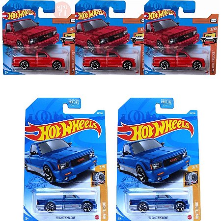 Kit c/5 miniaturas 91 GMC Syclone 1/64 Hot Wheels